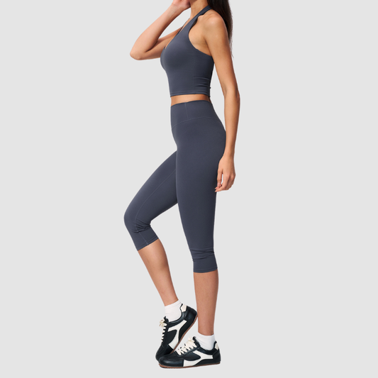 Wholesale Women's Sports Bra and Mid-Length Shorts Set – Brushed Peach-Lift Yoga Set