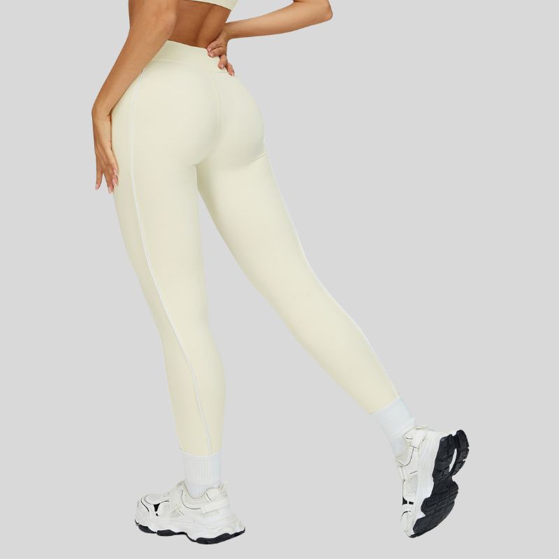 High-waisted contrasting color leggings