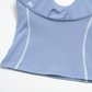 Wholesale Women's Halter V-Neck Color-Block Slim-Fit Sports Bra & Shorts Yoga Set