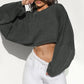 Washed Loose Fit Crop Top Sweatshirt