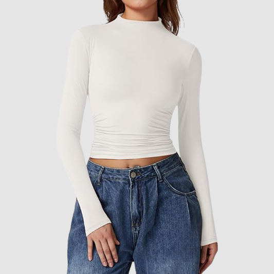 Wholesale stand-collar long-sleeved top | Wonderxfans bulk activewear