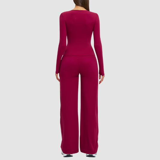 Wholesale wide-leg loose-fitting pants + long-sleeved | Wonderxfans bulk activewear