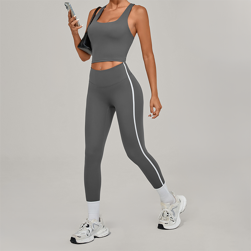 Wholesale Naked-Feel Racerback Tank & High-Waist Leggings Set – Sculpting Yoga 2-Piece