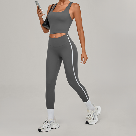 Wholesale Naked-Feel Racerback Tank & High-Waist Leggings Set – Sculpting Yoga 2-Piece