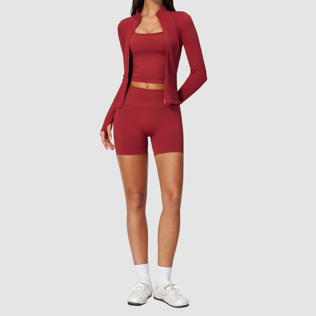 Wholesale Women's Racerback Tank, Shorts & Cardigan Yoga 3-Piece Set