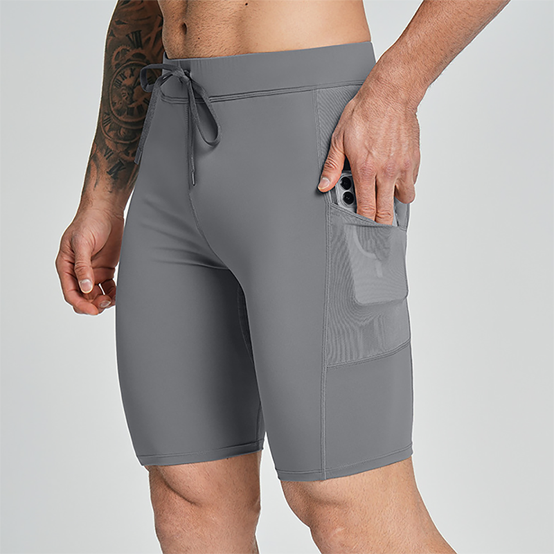 Wholesale Men's High-Waist Compression Shorts – Tummy Control Double-Layer Gym Shorts