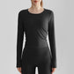 Slimming Round Neck Long-Sleeve Yoga Top