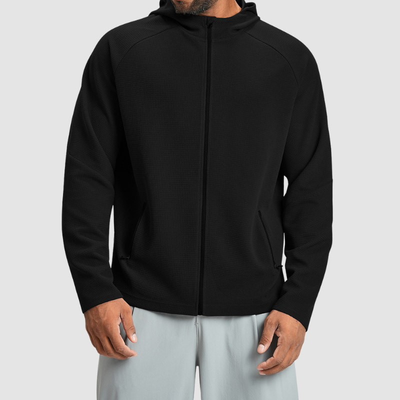 Wholesale Men Anti-static Hooded Zip-up Sports Jacket