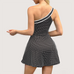 Wholesale Women's Polka Dot Yoga Dress – Anti-Exposure One-Shoulder Tennis Skirt