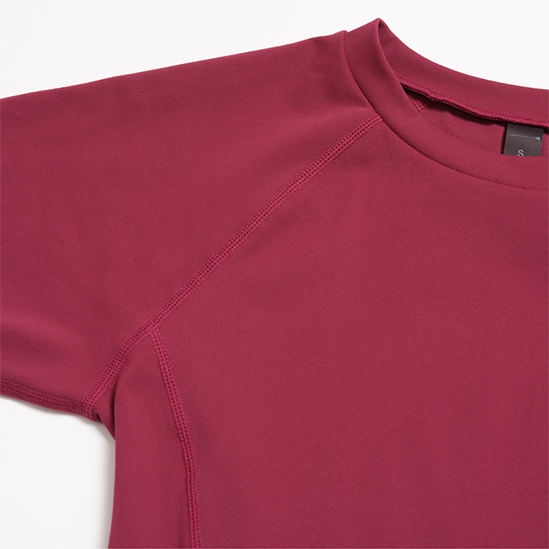 Wholesale short sleeved round neck slim fit waist T-shirt