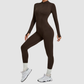 Wholesale Women's Zip-Front Long-Sleeve Yoga Jumpsuit