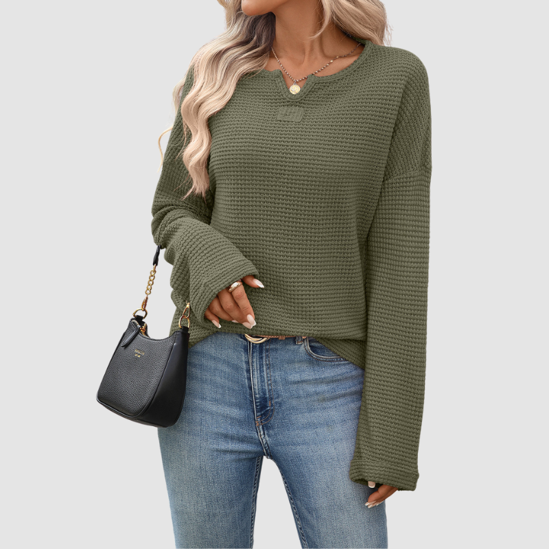 Wholesale women's striped waffle knit tops | Wonderxfans bulk activewear