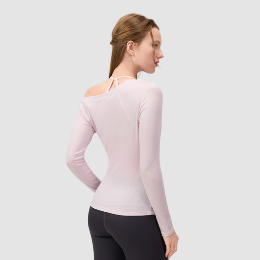 Wholesale Women's Lyocell Off-Shoulder Long-Sleeve Yoga Top