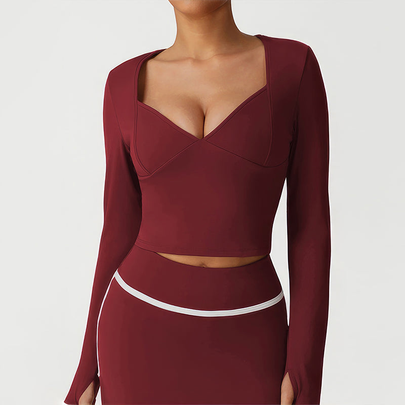 Wholesale women's V-neck long-sleeved tops