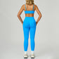 Seamless thin straps Sports Bra + High-waisted leggings 2-Piece Set