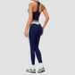 Wholesale Women's Colorblock Bare-Feel Yoga Set Tank Top & Leggings w/ Chest Pad