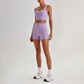 Wholesale Cross-Back Sports Bra & High-Waist Biker Shorts Set – Naked-Feel Quick-Dry Yoga 2-Piece