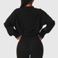 Wholesale Women's Oversized Long Sleeve V-Neck Athletic Sweatshirt – Casual Fitness Pullover