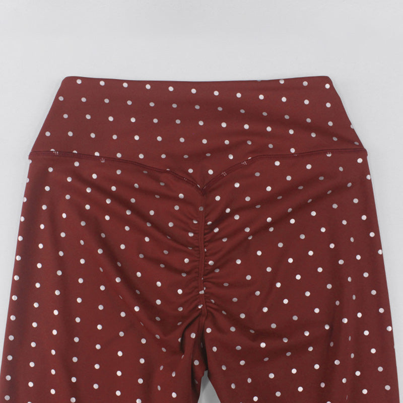 Wholesale women's back cross bra + polka dot leggings activewear set