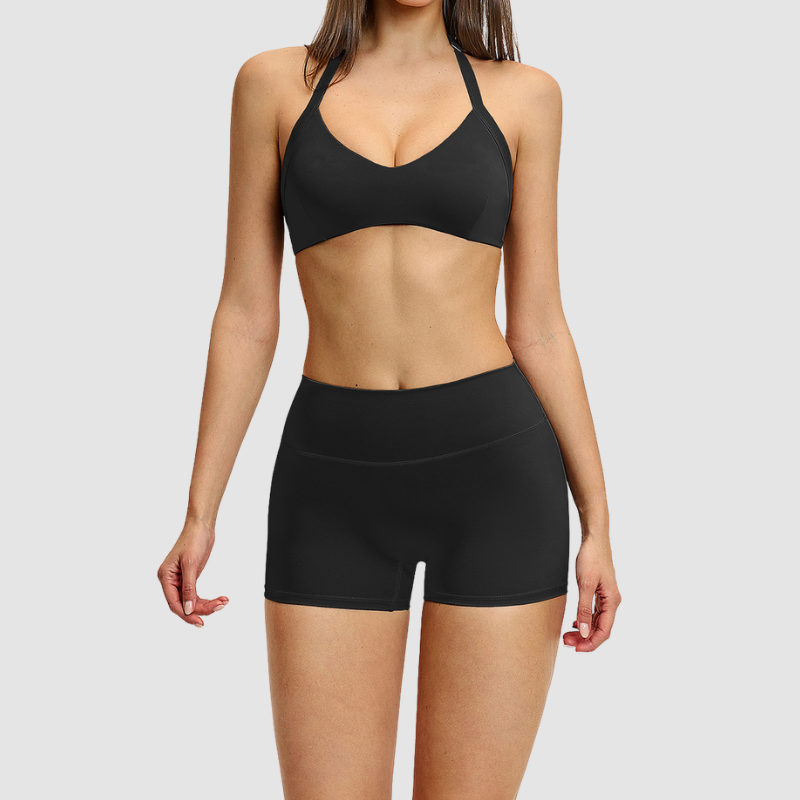 Wholesale thin trap sports bra+shorts 2 | Wonderxfans bulk activewear