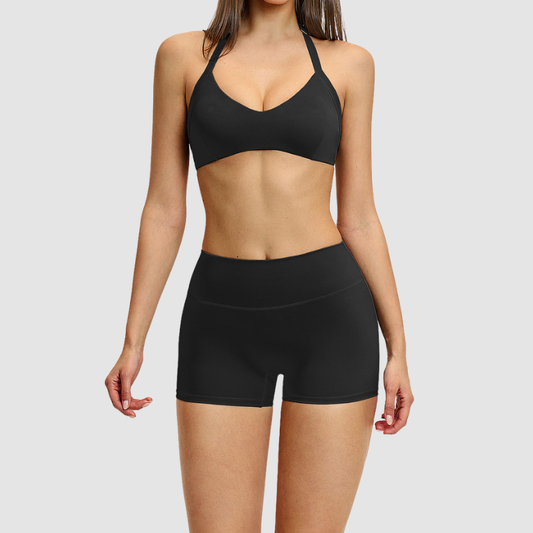 Wholesale thin trap sports bra+shorts 2 | Wonderxfans bulk activewear