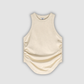 Wholesale Women’s Ruched Washed Tank – Cropped Cotton-Spandex Streetwear Top