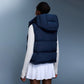 Cropped hooded down vest