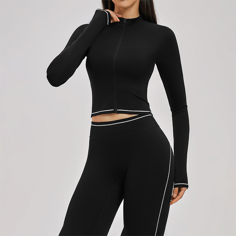 Zippered tight quick drying sports jacket