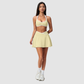 Wholesale Women's Color Block Sports Bra & Anti-Exposure High-Waist Mini Skirt Set – Naked Feel Yoga Gym Activewear