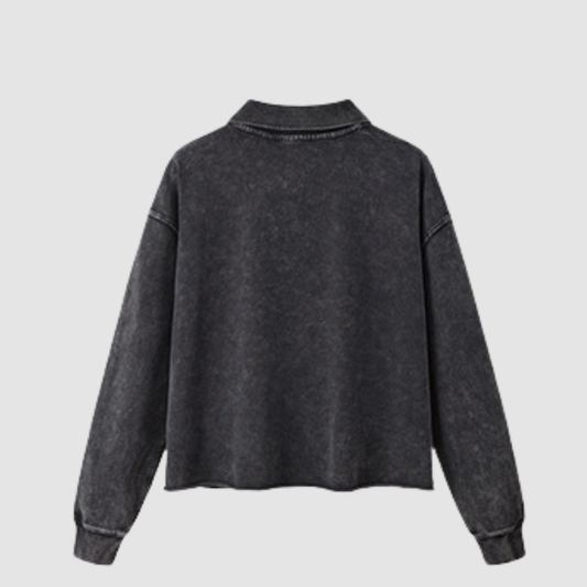 Wholesale Men’s Washed Boxy V-Neck Cotton Sweatshirt