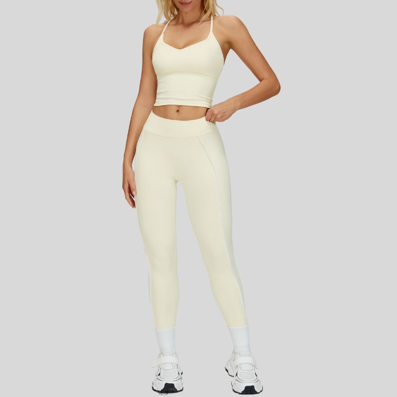 Beautiful Back Slimming Tank top+High-waisted contrasting color leggings