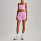 Wholesale Cross-Back Sports Bra & High-Waist Biker Shorts Set – Naked-Feel Quick-Dry Yoga 2-Piece