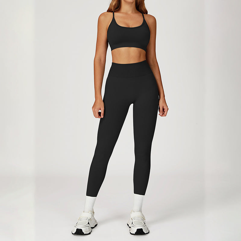 Quick-Drying Sports Bra + Butt-Lifting Leggings 2-Piece Set