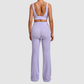 Wholesale Women's Naked-Feel Sports Bra + Flare Pants Set – Moisture-Wicking Yoga Fitness Activewear