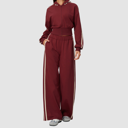 Wholesale Women's Hooded Sweatshirt and Long Sweatpants Set