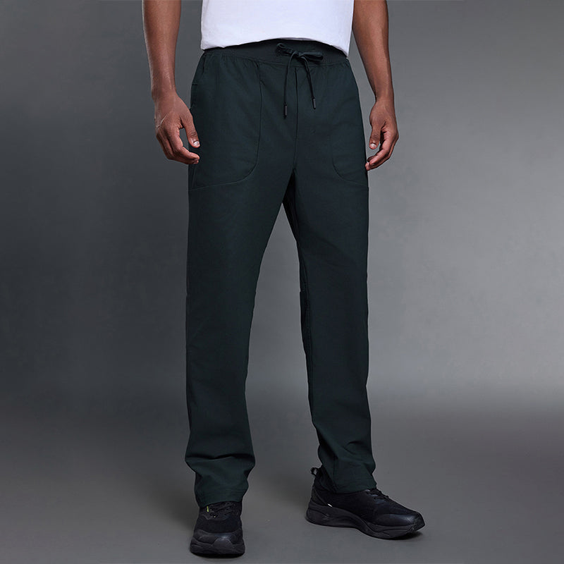 Elastic Waist Straight Leg Casual Pants