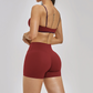 Naked and beautiful back bra+high waisted shorts 2-piece set