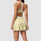 Wholesale Women's Open-Back Yoga Dress – Seam-Detail Naked-Feel Sports Fitness Dress