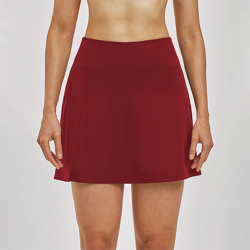 Wholesale A-line anti exposure fake two piece yoga skirt