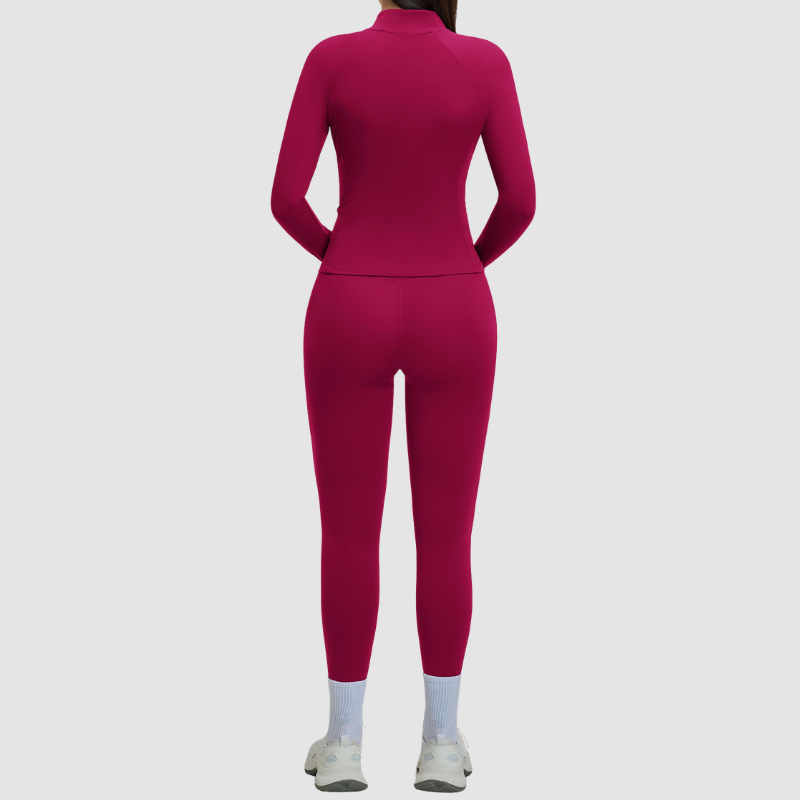 Wholesale women's zipper casual jacket+athletic leggings | Wonderxfans bulk activewear