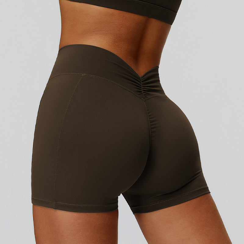 High-waisted hip-lifting tight-fitting sports shorts