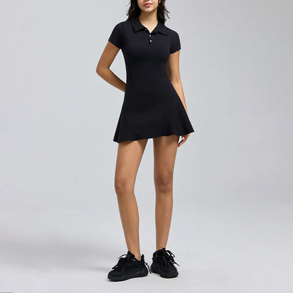 Polo neck tennis fitness A-Line dress