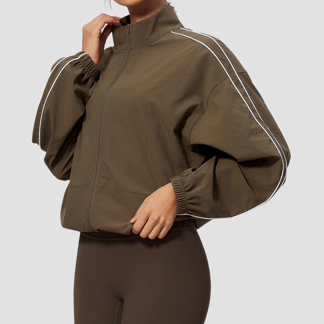 Wholesale Women's Quick drying high elasticity Stand-Collar Zip Sports Jacket