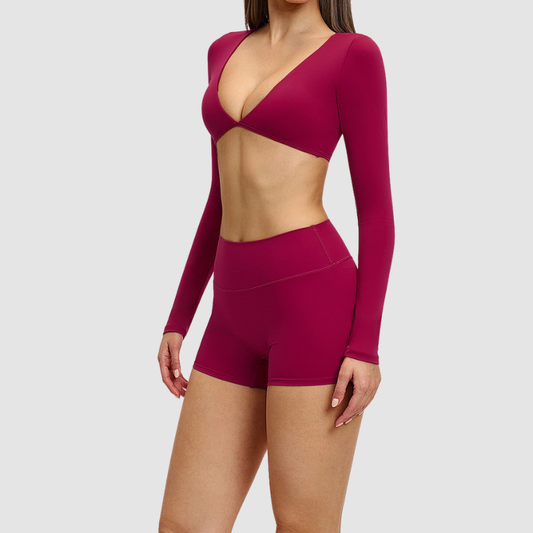 Wholesale Slim-fitting long-sleeved top + tight-fitting | Wonderxfans bulk activewear