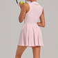 Wholesale Women's Quick-Dry Tennis Dress – Separate Shorts Anti-Exposure Pleated Yoga Skirt