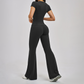 Wholesale Round Neck Short Sleeve Tank Top+High Waist pants 2-piece Set
