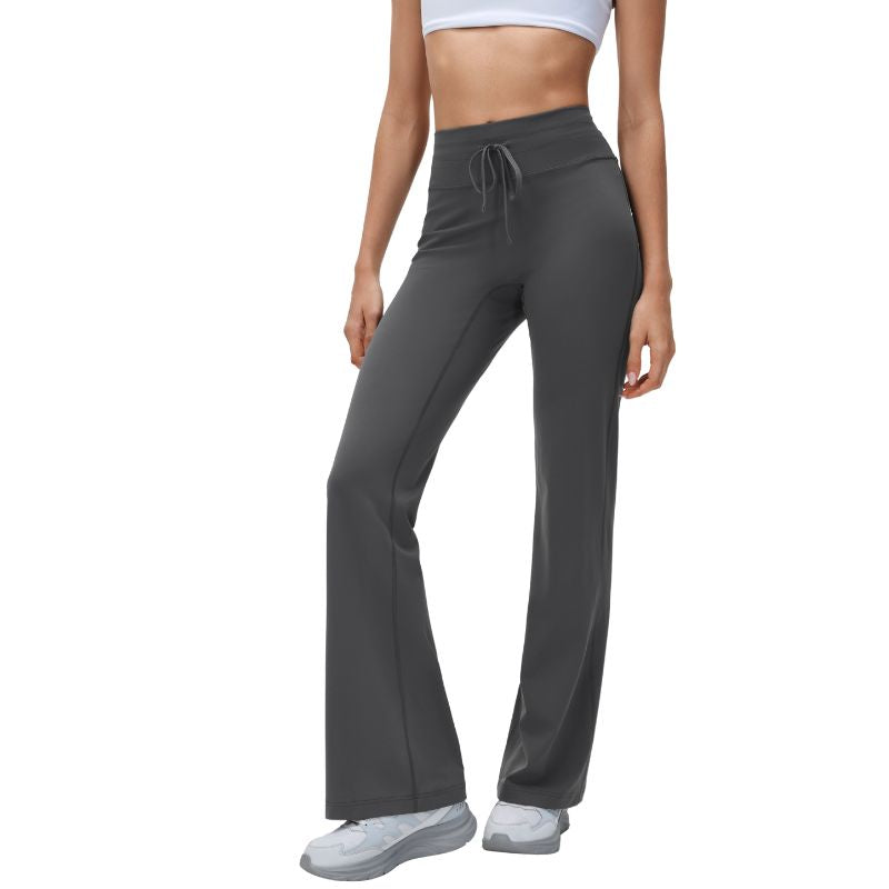 Wholesale High-Waisted Drawstring Flared Pants