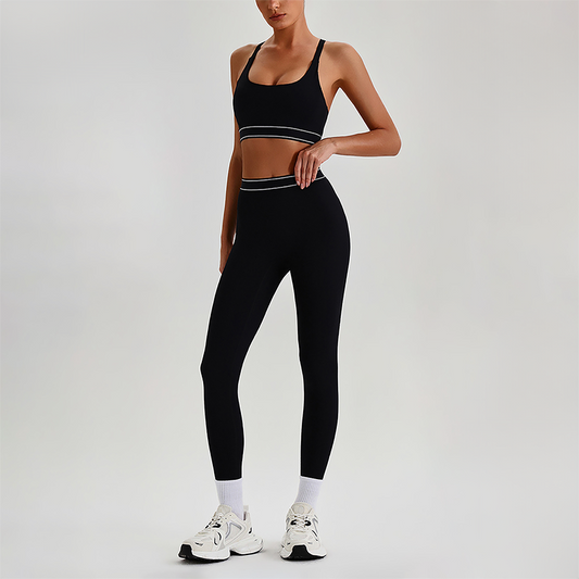 Wholesale Naked-Feel Sports Bra & High-Waist Biker Shorts Set – Quick-Dry Yoga 2-Piece