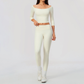 Wholesale Women High Elastic Slimming Mid sleeve T-shirt + High waist and hip lifting legging set