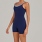 Wholesale Women's Retro Print Faux Two-Piece Yoga Unitard